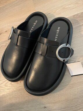 Alexander McQueen Leather Mules Sandals Men's Black